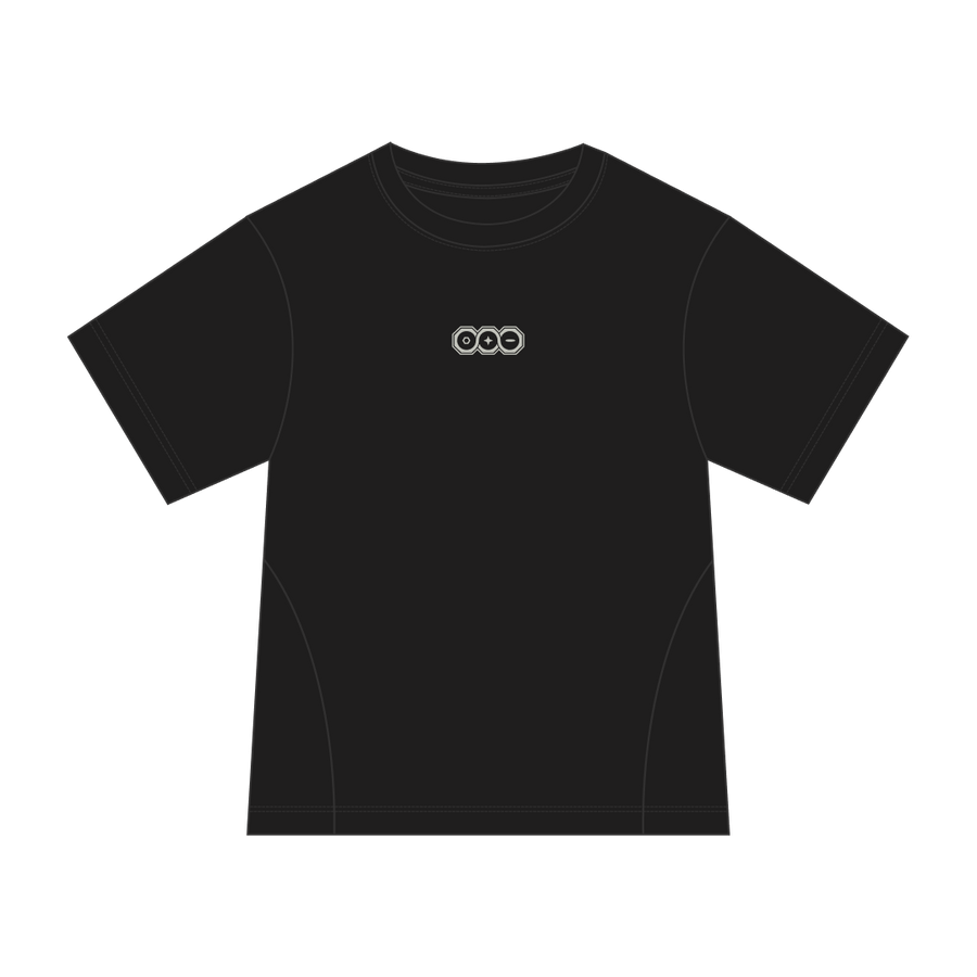 Black Crash Out Tee front view by Three Eyes Labs