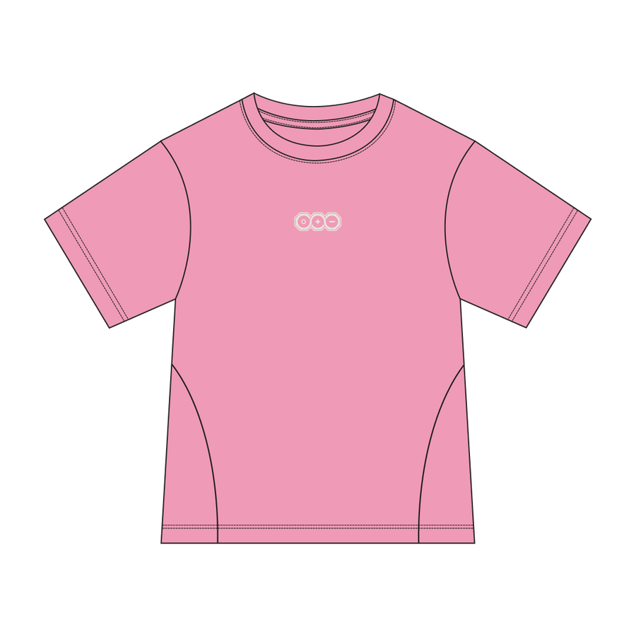 Pink Crash Out Tee front view by Three Eyes Labs
