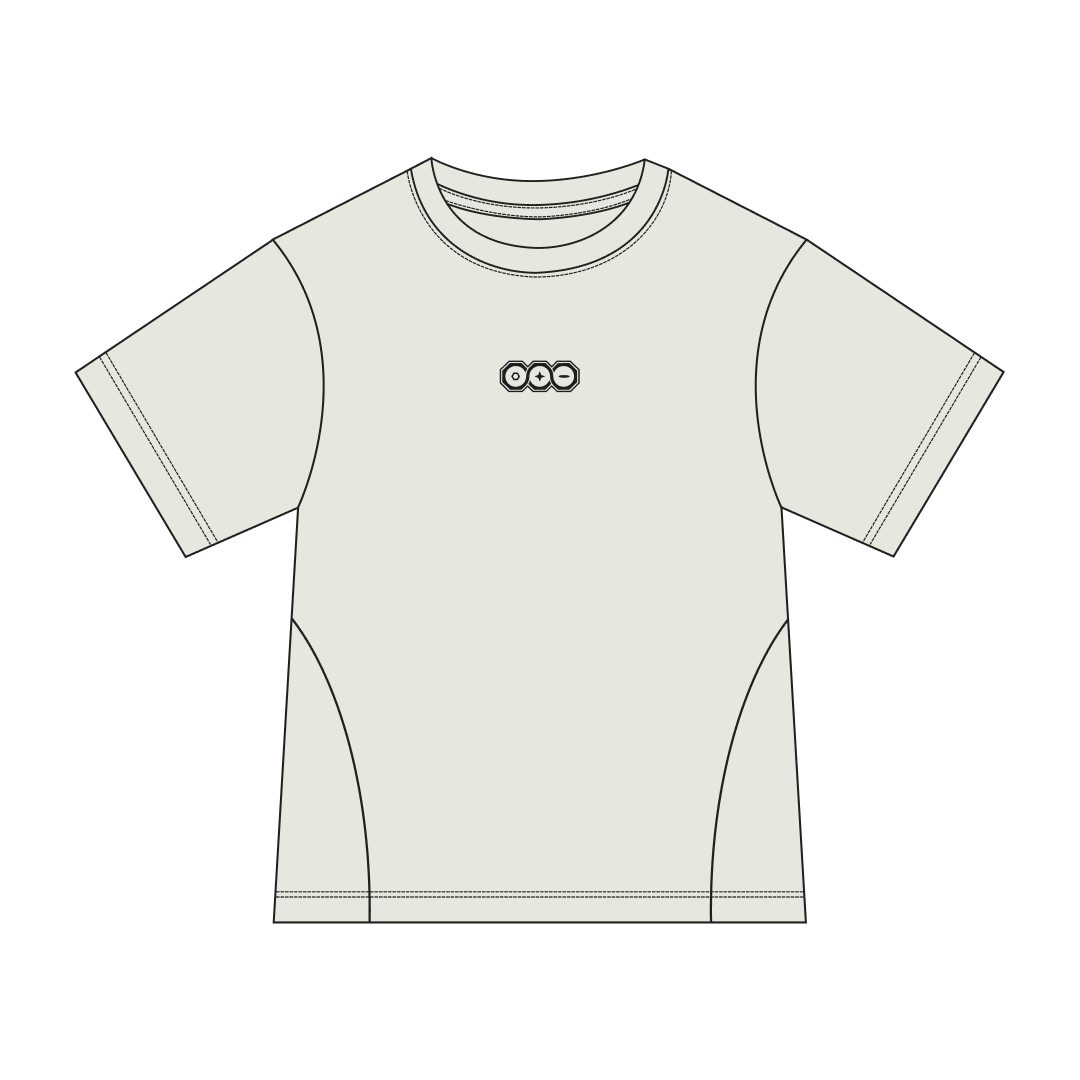 Offwhite Crash Out Tee front view by Three Eyes Labs