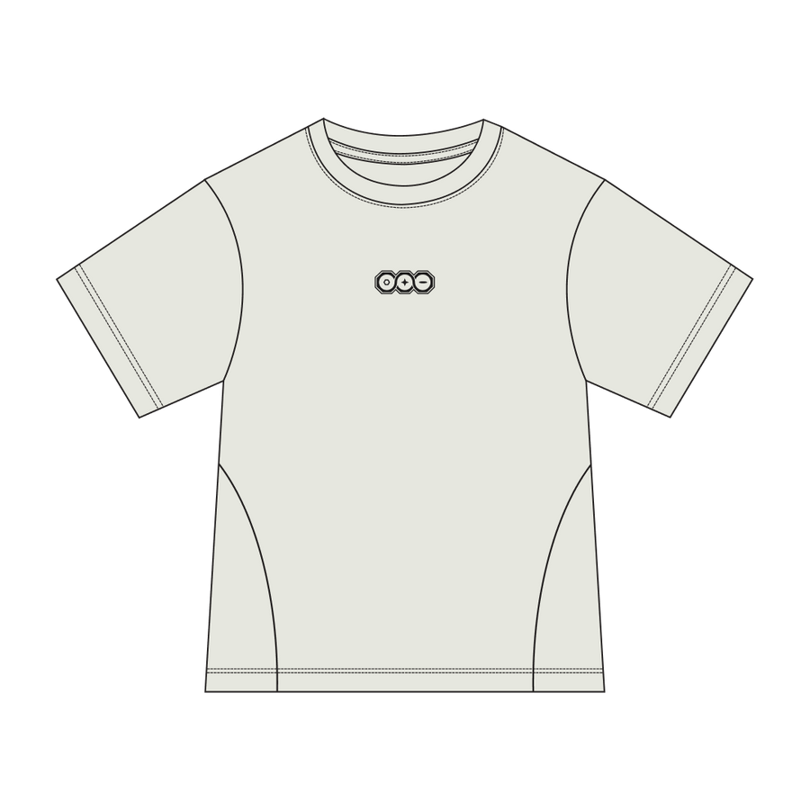 Offwhite Crash Out Tee front view by Three Eyes Labs