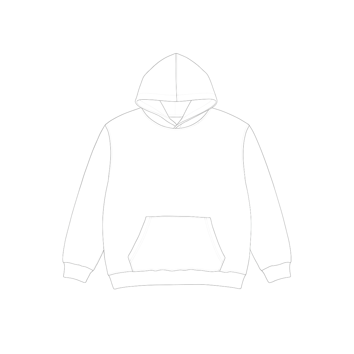 Hoodie Size Chart measurement diagram