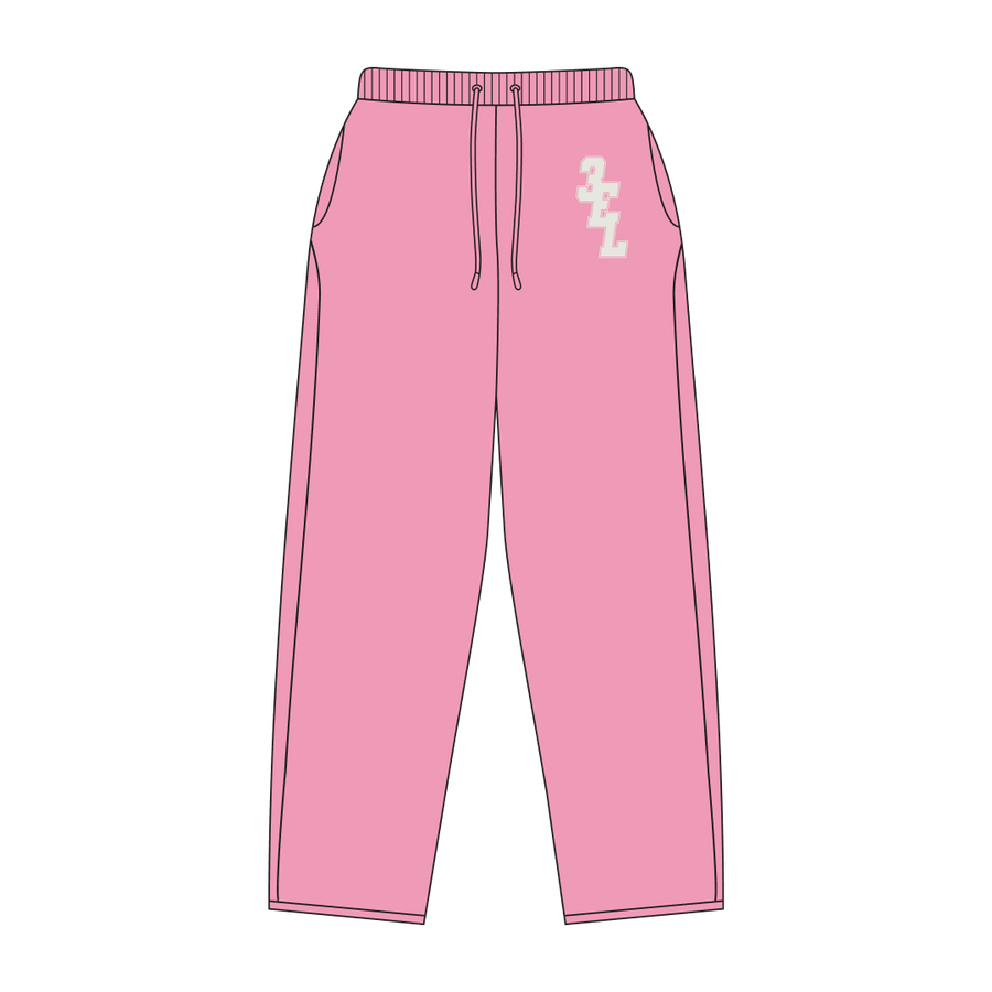Pink Lap Sweatpants front view by Three Eyes Labs