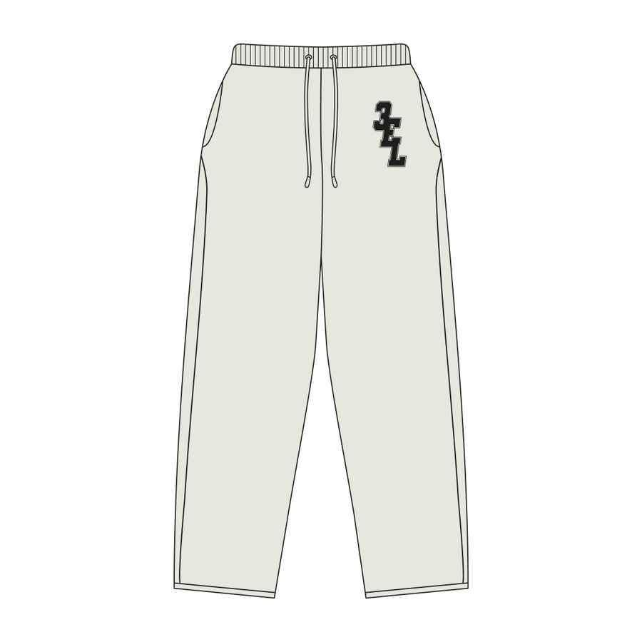 Offwhite Lap Sweatpants front view by Three Eyes Labs