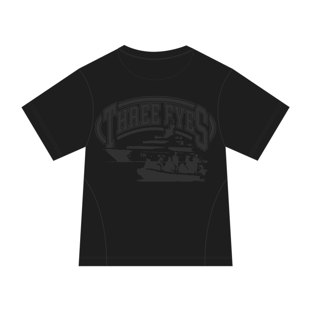 Black Threeeyes Tee back graphic by Three Eyes Labs