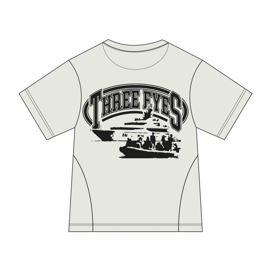 Offwhite Threeeyes Tee back graphic by Three Eyes Labs