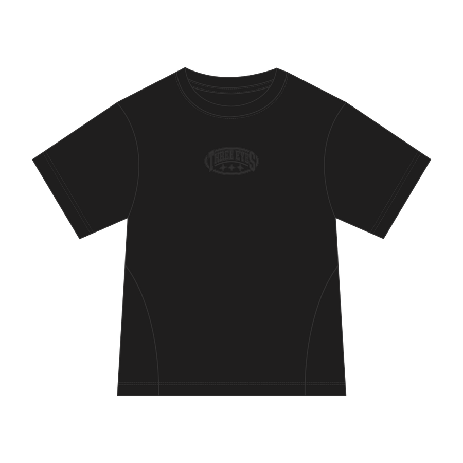 Black Threeeyes Tee front view by Three Eyes Labs