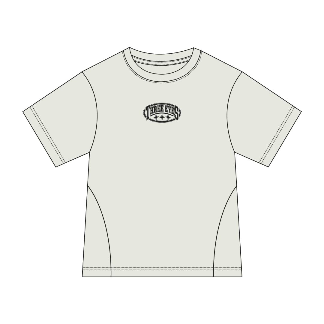 Offwhite Threeeyes Tee front view by Three Eyes Labs