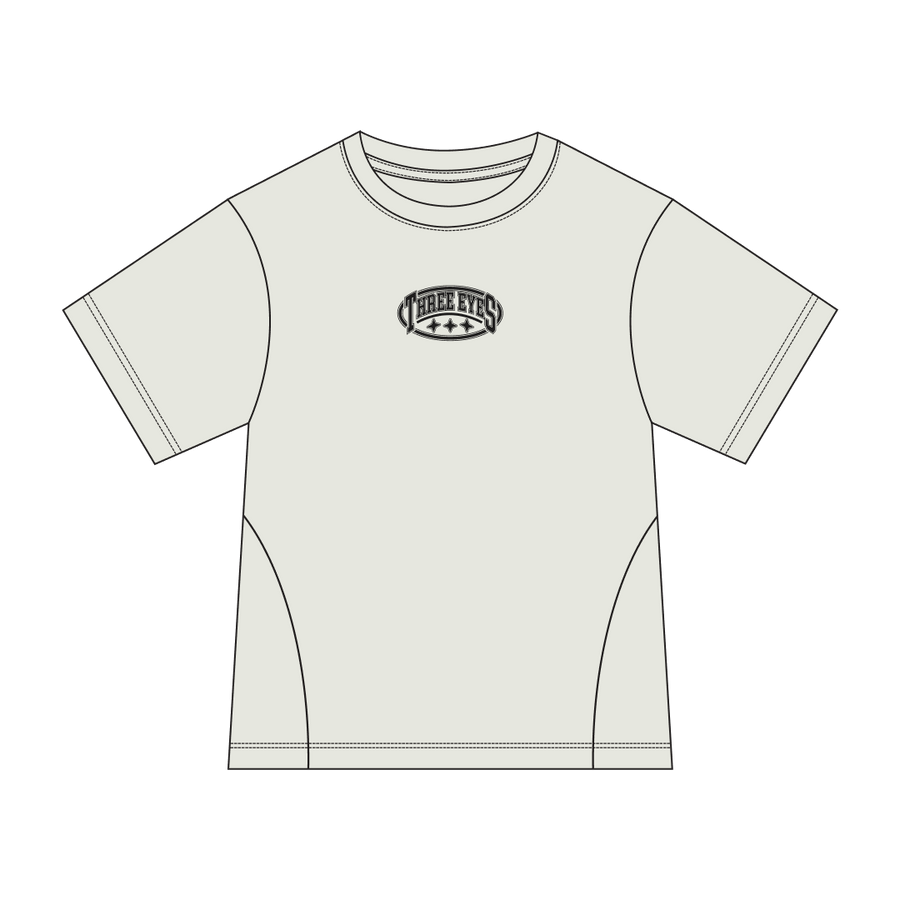 Offwhite Threeeyes Tee front view by Three Eyes Labs
