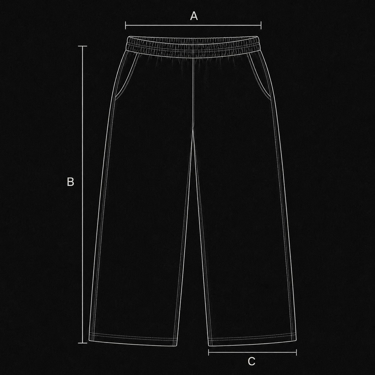 Sweatpants Size Chart measurement diagram