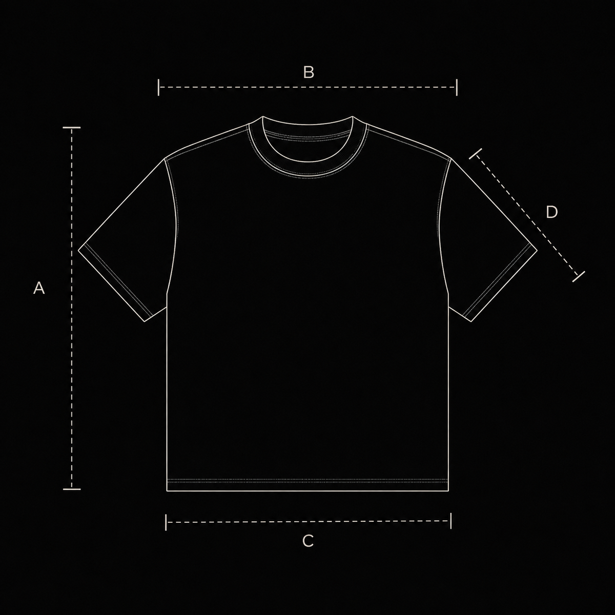 T-shirt Size Chart measurement diagram